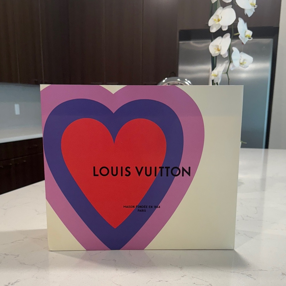 Louis Vuitton Red and Purple Heart Gift Bag